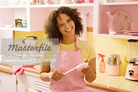 Portrait of woman in kitchen