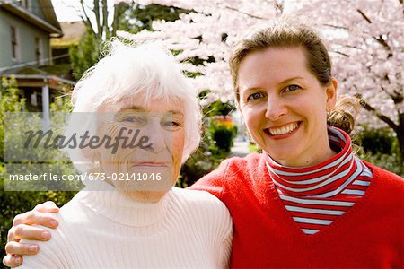 Close up portrait of mother with grown daughter