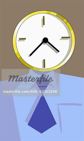 Businessman clock head