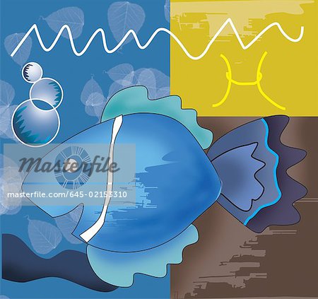 Montage de symbole du zodiaque Pisces Montage de symbole du zodiaque Pisces