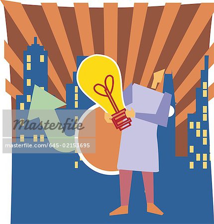 Person holding bulb