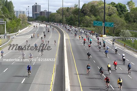 Ride for Heart Cyclists, Don Valley Parkway, Toronto, Ontario, Canada