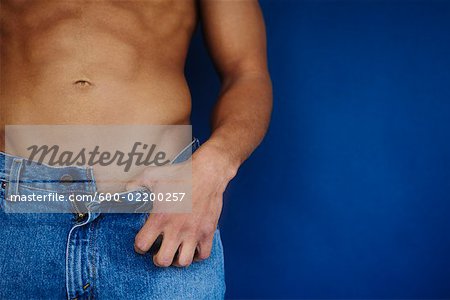 Close-up of Man's Stomach