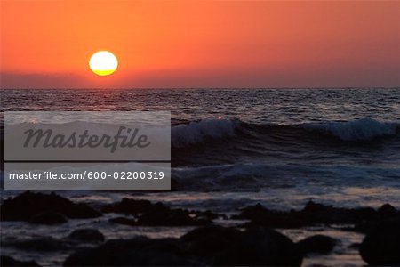 Sonnenuntergang über Troncones Beach, Zihuatanejo, Mexiko