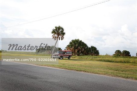 Truck at Side of Road, R.A. Apffel Park, Galveston, Texas, USA
