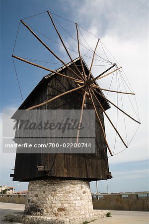 Moulin à vent, Nessebar, Province de Burgas la mer Noire, Bulgarie