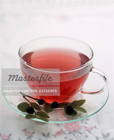 A cup of blueberry tea