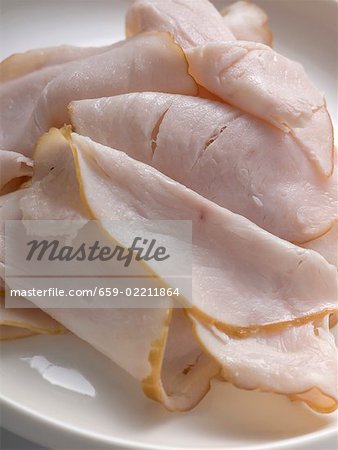 Several slices of turkey breast