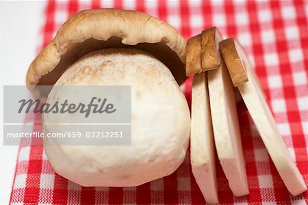 Whole cep and three slices of cep