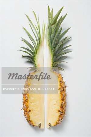 Two wedges of pineapple