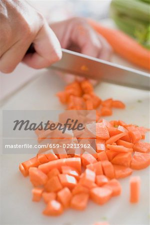 Cutting up carrots