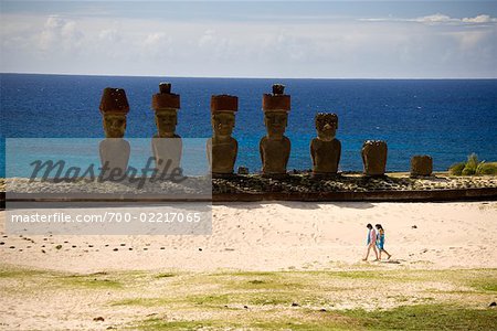 Ahu Nau Nau à Anakena, île de Pâques, Chili Ahu Nau Nau à Anakena, île de Pâques, Chili