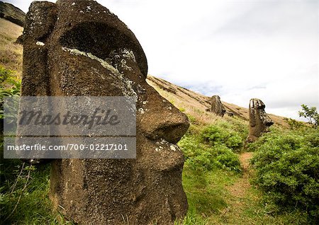 Moai, Rano Raraku, Easter Island, Chile