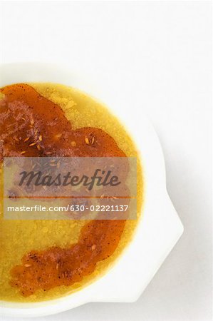 Close-up of lentil soup served in a bowl