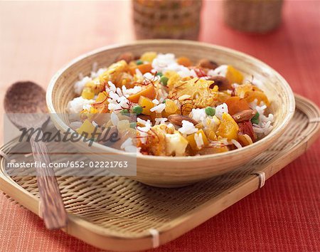 Légumes et riz indien