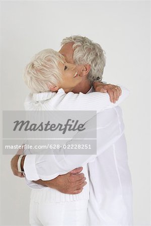 Senior couple embracing