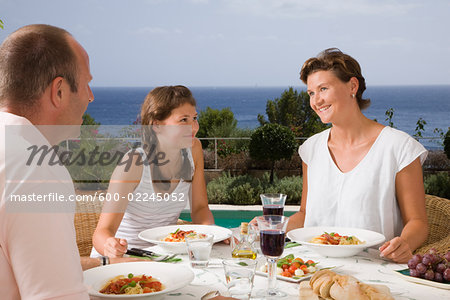 Family Eating on Patio