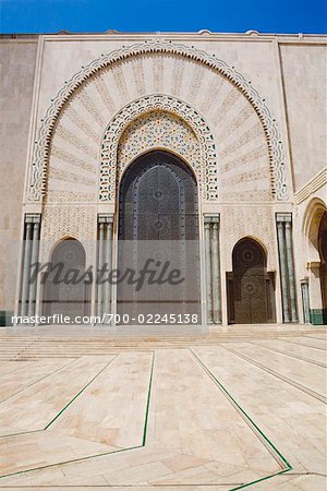 Entrance to Hassan II Mosque, Casablanca, Morocco