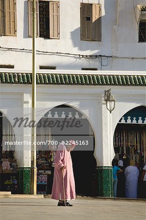 Man Walking in Street, Moulay Idriss, Morocco