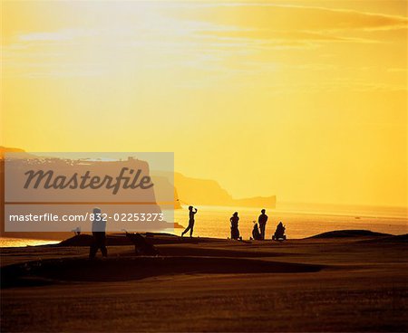Golf joueurs, parcours de Golf de Ballycastle, Co Antrim, Irlande