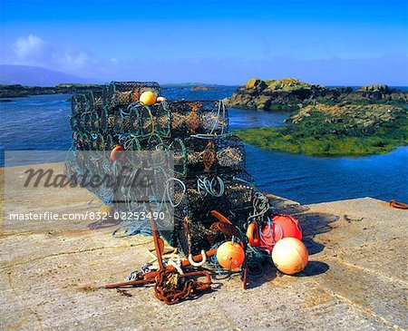 Lobster pots, Rosbeg, Co Donegal, Ireland