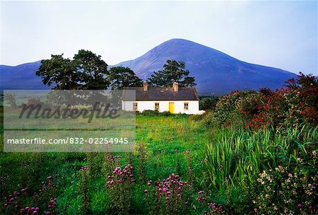 Chalet traditionnel de Croagh Patrick, Co Mayo, Irlande,