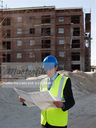 Architect on building site