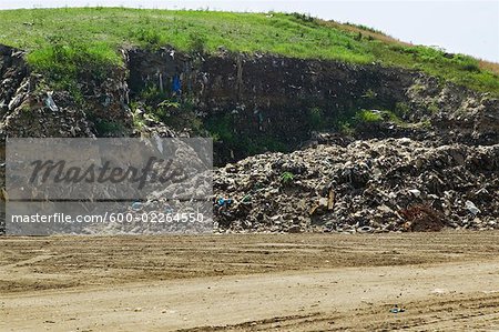 Dune des déchets matières, décharge de Nantucket, Nantucket, Massachusetts, USA