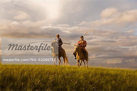 Cavaliers en Mongolie intérieure, Chine