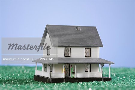 Close-up of a model home