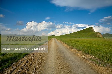 Road Through Gurustai Ecological Preserve, Inner Mongolia, China