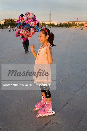 Girl in City Square, Inner Mongolia, China