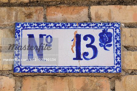 Numéro de l'adresse sur le mur, Espagne