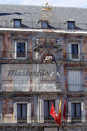 Exterior of Building, Plaza Mayor, Madrid, Spain