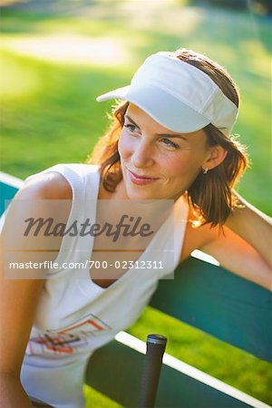 Golfeur assis sur un banc, Salem, Oregon, Etats-Unis