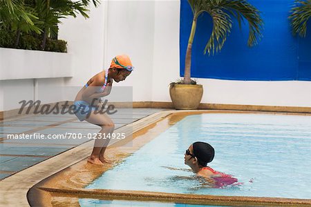 Girls Playing in Pool