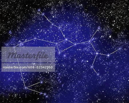 Outline of Constellation of Sagittarius in Night Sky