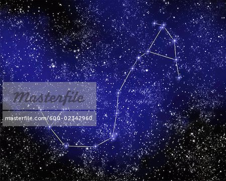 Outline of Constellation of Scorpio in Night Sky
