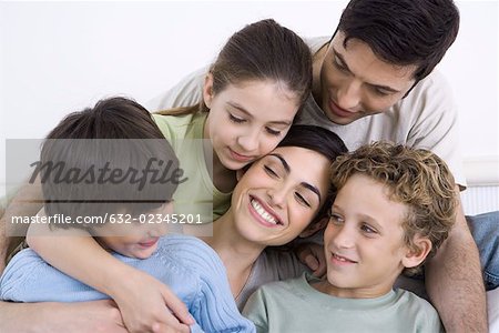 Family enjoying moment of closeness