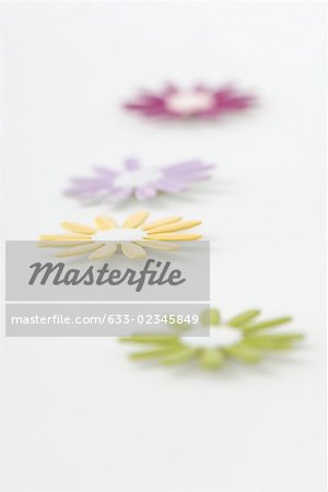 Fabric flowers, close-up Fabric flowers, close-up