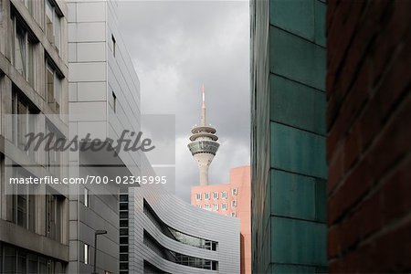 Rhine Tower and Buildings, Dusseldorf, North Rhine- Westphalia, Germany