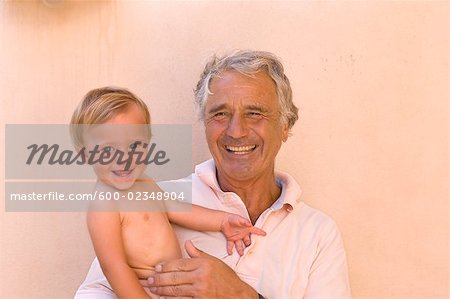 Portrait of Little Boy With Grandpa