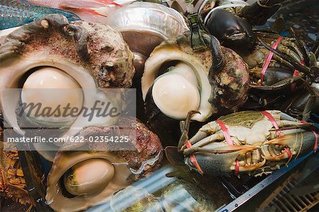 Frische Krabben im Markt