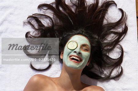 Woman Wearing Facial Beauty Mask
