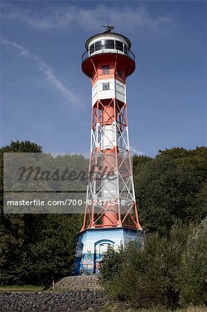 Phare de Wittenbergen, Elbe River, Hamburg, Allemagne