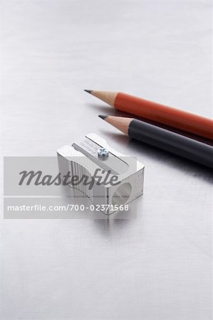 Close-up of Pencil Sharpener and Pencils
