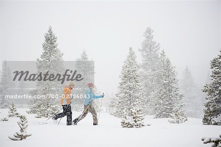 Couple Cross Country Skiing, Breckenridge, Colorado, USA