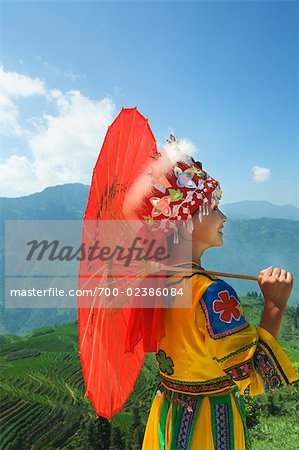 Woman Wearing Indigenous Costume, Ping An Village, Longsheng, China