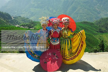 Women Wearing Indigenous Costume, Ping An Village, Longsheng, China