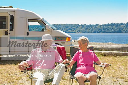 Couple at a beach, Washington State, USA